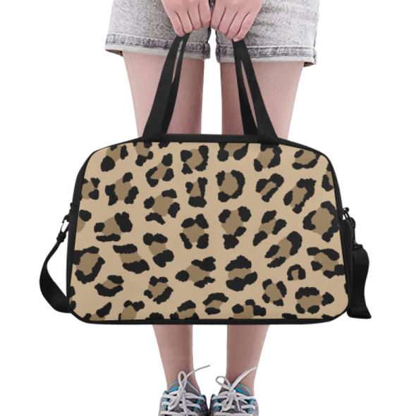 Fitness and Travel Bag - Custom Leopard Pattern - Tan Leopard - Accessories bags leopards