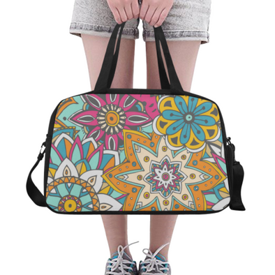Fitness and Travel Bag - Custom Mandala Pattern - Orange Mandala - Accessories bags hot new items mandalas