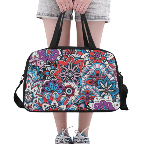 Fitness and Travel Bag - Custom Mandala Pattern - Purple Mandala - Accessories bags hot new items mandalas