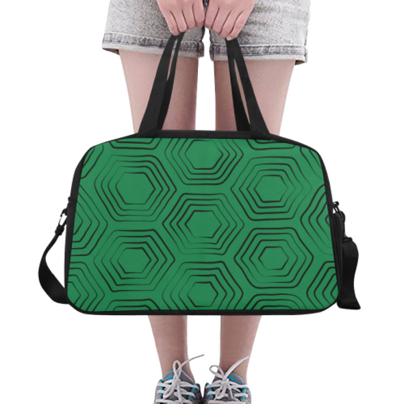 Fitness and Travel Bag - Custom Turtle Pattern - Green Turtle - Accessories bags turtles