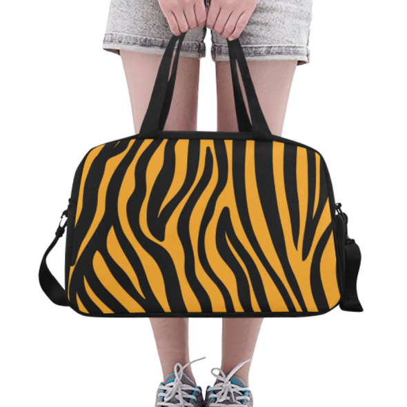 Fitness and Travel Bag - Custom Zebra Pattern - Orange Zebra - Accessories bags zebras