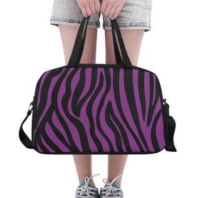 Fitness and Travel Bag - Custom Zebra Pattern - Purple Zebra - Accessories bags zebras
