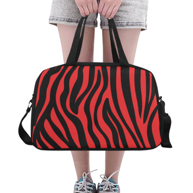 Fitness and Travel Bag - Custom Zebra Pattern - Red Zebra - Accessories bags zebras