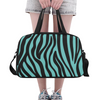 Fitness and Travel Bag - Custom Zebra Pattern - Turquoise Zebra - Accessories bags zebras