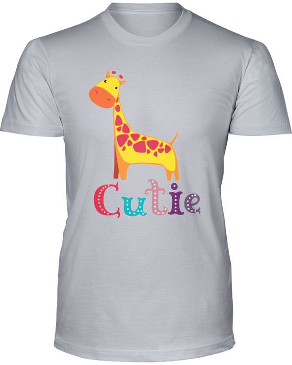 Giraffe Cutie T-Shirt - Design 1 - Athletic Heather / S - Clothing giraffes womens t-shirts