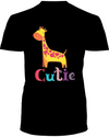 Giraffe Cutie T-Shirt - Design 1 - Black / S - Clothing giraffes womens t-shirts