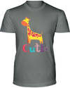 Giraffe Cutie T-Shirt - Design 1 - Deep Heather / S - Clothing giraffes womens t-shirts