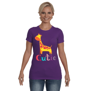 Giraffe Cutie T-Shirt - Design 1 - Clothing giraffes womens t-shirts