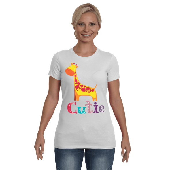 Giraffe Cutie T-Shirt - Design 1 - Clothing giraffes womens t-shirts