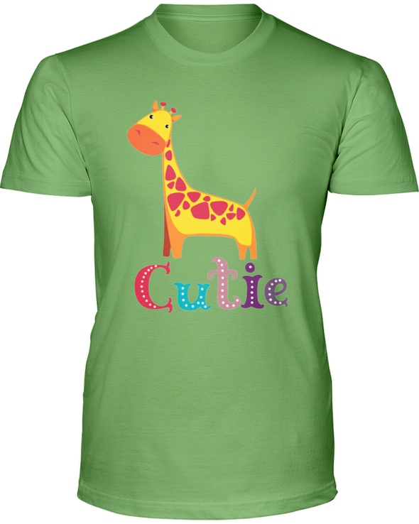 Giraffe Cutie T-Shirt - Design 1 - Heather Green / S - Clothing giraffes womens t-shirts