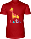 Giraffe Cutie T-Shirt - Design 1 - Red / S - Clothing giraffes womens t-shirts
