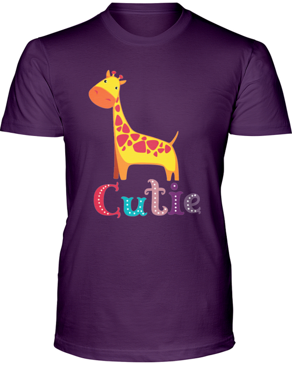 Giraffe Cutie T-Shirt - Design 1 - Team Purple / S - Clothing giraffes womens t-shirts