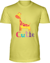 Giraffe Cutie T-Shirt - Design 1 - Yellow / S - Clothing giraffes womens t-shirts