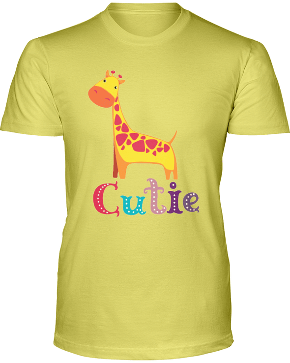 Giraffe Cutie T-Shirt - Design 1 - Yellow / S - Clothing giraffes womens t-shirts
