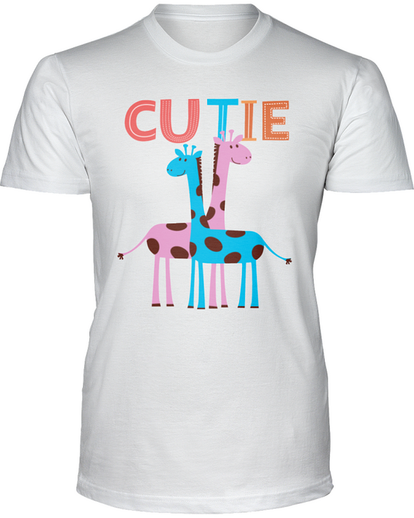 Giraffe Cutie T-Shirt - Design 2 - White / S - Clothing giraffes womens t-shirts