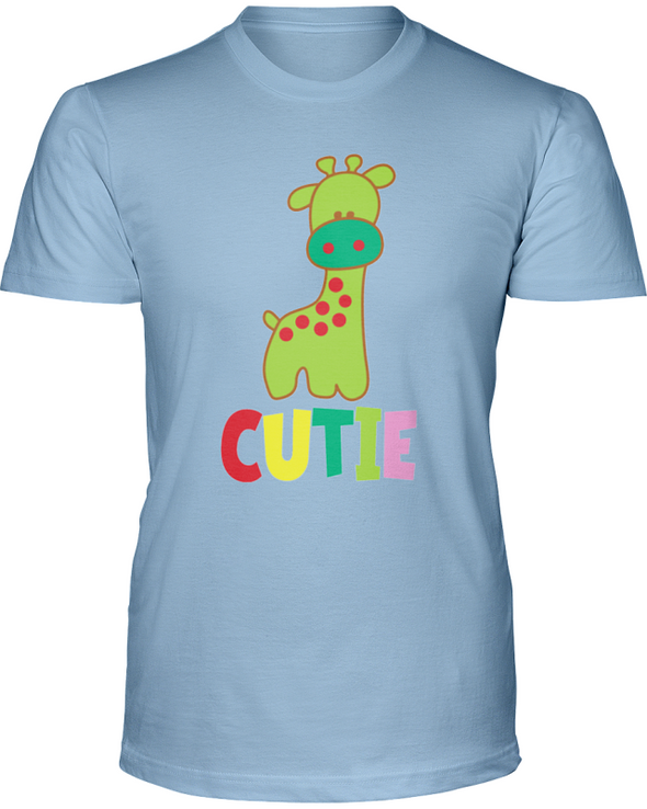 Giraffe Cutie T-Shirt - Design 3 - Baby Blue / S - Clothing giraffes womens t-shirts