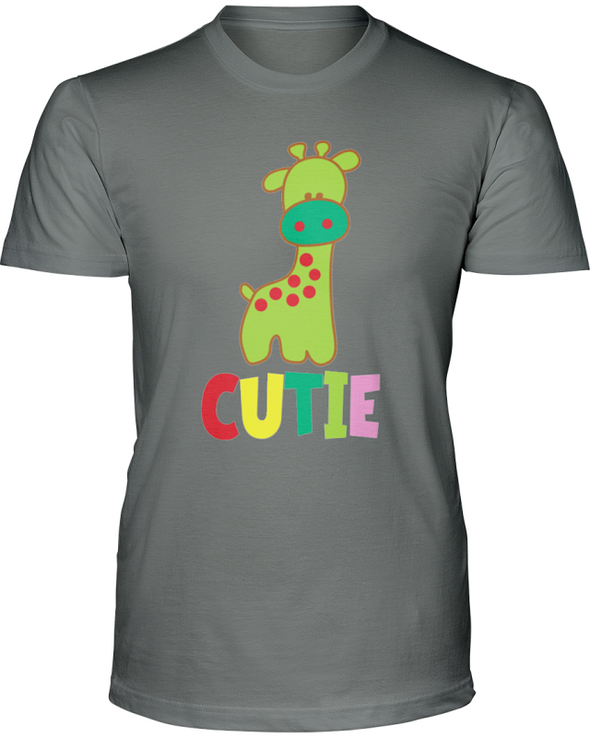 Giraffe Cutie T-Shirt - Design 3 - Deep Heather / S - Clothing giraffes womens t-shirts