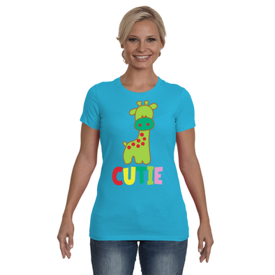 Giraffe Cutie T-Shirt - Design 3 - Clothing giraffes womens t-shirts