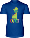 Giraffe Cutie T-Shirt - Design 3 - Hthr True Royal / S - Clothing giraffes womens t-shirts