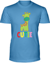 Giraffe Cutie T-Shirt - Design 3 - Ocean Blue / S - Clothing giraffes womens t-shirts