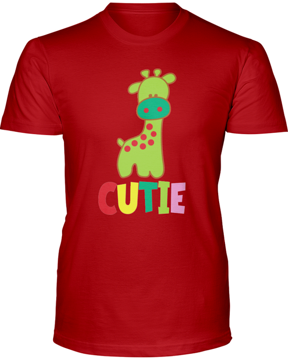 Giraffe Cutie T-Shirt - Design 3 - Red / S - Clothing giraffes womens t-shirts
