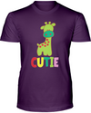 Giraffe Cutie T-Shirt - Design 3 - Team Purple / S - Clothing giraffes womens t-shirts