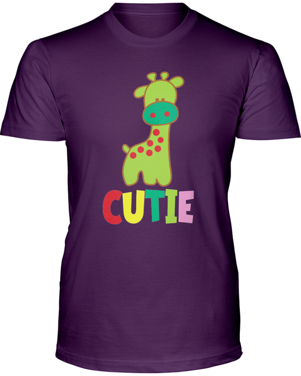 Giraffe Cutie T-Shirt - Design 3 - Team Purple / S - Clothing giraffes womens t-shirts