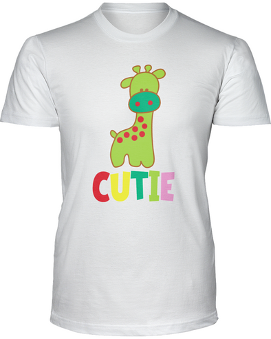Giraffe Cutie T-Shirt - Design 3 - White / S - Clothing giraffes womens t-shirts