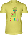 Giraffe Cutie T-Shirt - Design 3 - Yellow / S - Clothing giraffes womens t-shirts