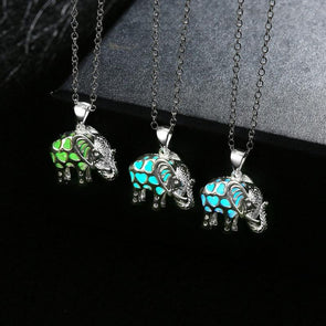 Glow In The Dark Elephant Pendant Necklace - 3 Colors - Jewelry Bohemian Elephants Necklaces
