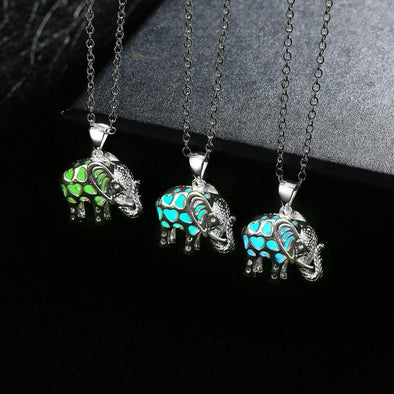 Glow In The Dark Elephant Pendant Necklace - 3 Colors - Jewelry Bohemian Elephants Necklaces