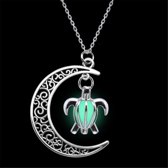 Glow in the Dark Turtle Pendant Necklace - 4 Colors - Green - Jewelry bohemian necklaces turtles
