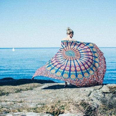 Hippie Mandala Tapestry/Beach Towel - 2 - Beachware beachware housewares indian mandalas tapestries