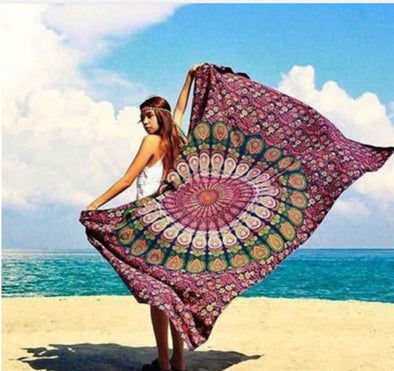 Hippie Mandala Tapestry/Beach Towel - 4 - Beachware beachware housewares indian mandalas tapestries