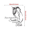 Horse Head Wall Sticker - If You Climb Into the Saddle Be Ready for the Ride - Wall Art horses wall stickers