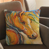 Horse Watercolor Pillow Cover - Cotton/Linen - 7 - Housewares horses housewares pillows