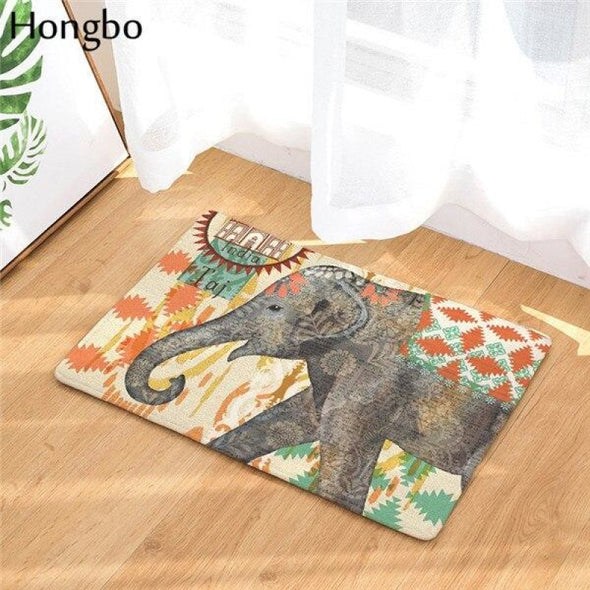 Indian Elephant Kitchen & Bathroom Floor Mat - Absorbent Anti-Slip Rug - 1 / 50cmX80cm - Housewares elephants, floor mats, housewares, 