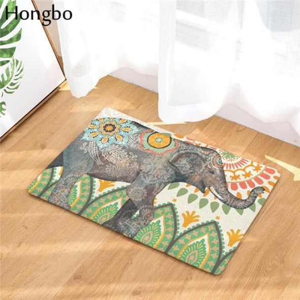 Indian Elephant Kitchen & Bathroom Floor Mat - Absorbent Anti-Slip Rug - 2 / 40cmx60cm - Housewares elephants, floor mats, housewares, 