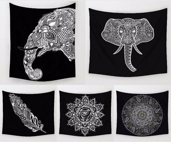 Mandala India Elephant Wall Tapestry - beachware elephants mandalas tapestries yoga gear