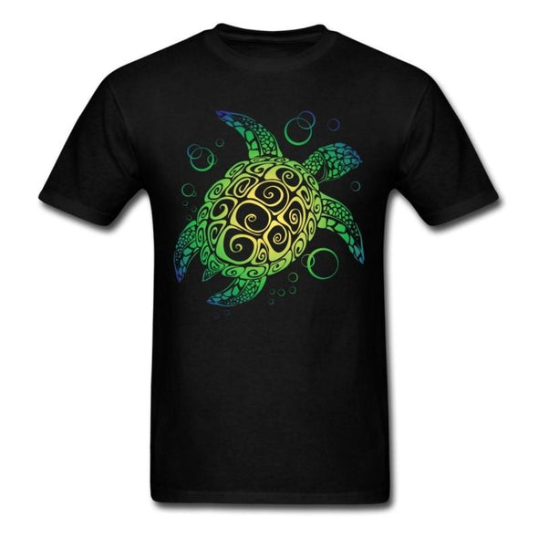 Mens Sea Turtle Short Sleeve T-Shirt - Black / S - Clothing bohemian mens t-shirts turtles