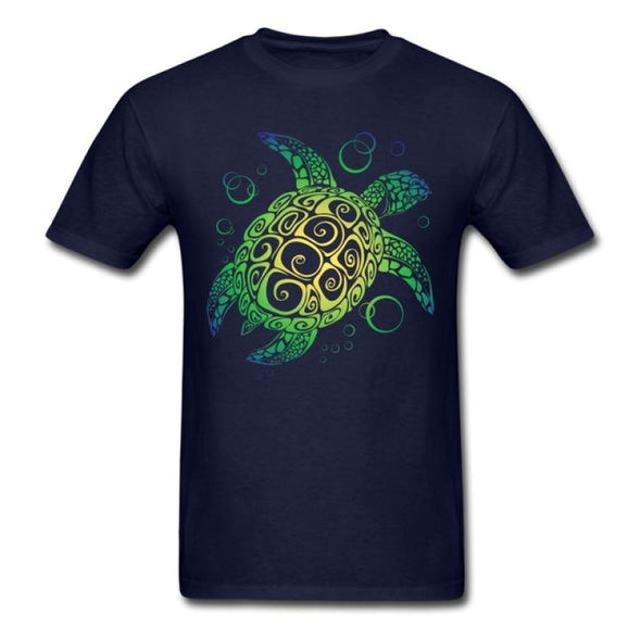 Mens Sea Turtle Short Sleeve T-Shirt - Navy / S - Clothing bohemian mens t-shirts turtles