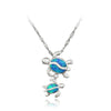 Multi-Color Fire Opal Turtle With Baby Pendant & Necklace - Blue - Jewelry Necklaces Opal Turtles
