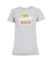 Poachers Suck Statement (Elephants) T-Shirt - Design 1 - Athletic Heather / S - Clothing elephants womens t-shirts