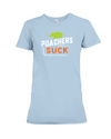 Poachers Suck Statement (Elephants) T-Shirt - Design 1 - Baby Blue / S - Clothing elephants womens t-shirts