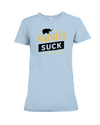 Poachers Suck Statement (Elephants) T-Shirt - Design 2 - Baby Blue / S - Clothing elephants womens t-shirts