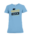 Poachers Suck Statement (Elephants) T-Shirt - Design 2 - Ocean Blue / S - Clothing elephants womens t-shirts