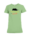 Poachers Suck Statement (Rhinos) T-Shirt - Design 1 - Heather Green / S - Clothing rhinos womens t-shirts