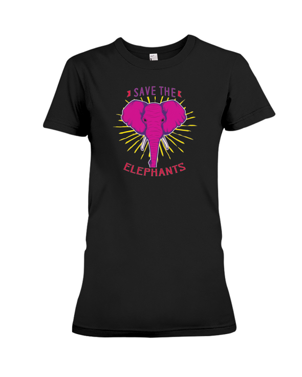 Save the Elephants Statement T-Shirt - Design 2 - Black / S - Clothing elephants womens t-shirts