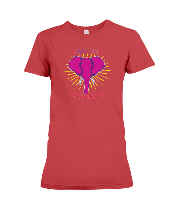 Save the Elephants Statement T-Shirt - Design 2 - Red / S - Clothing elephants womens t-shirts