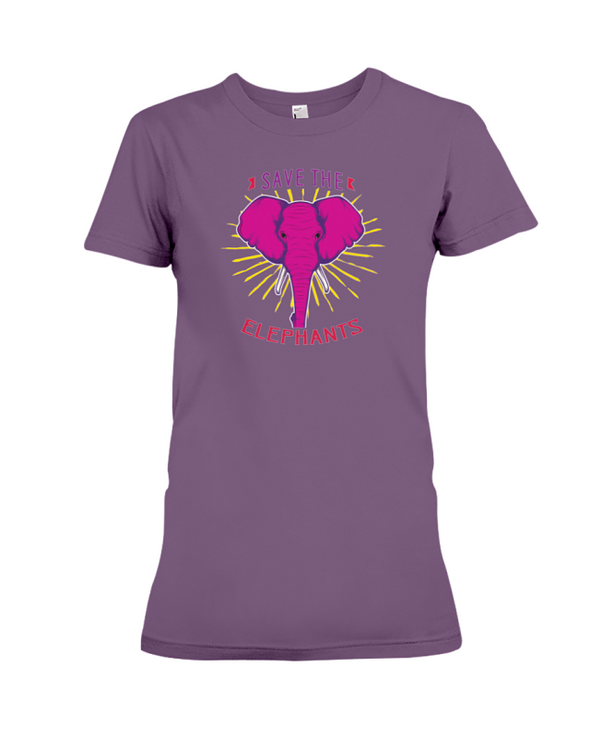 Save the Elephants Statement T-Shirt - Design 2 - Team Purple / S - Clothing elephants womens t-shirts